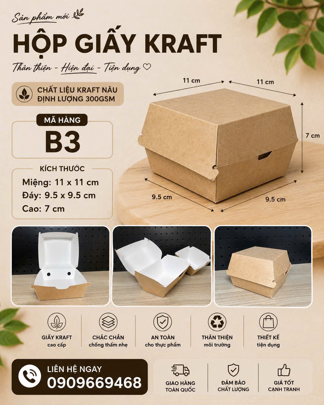 Hộp Giấy Đựng Hamburger, Bánh Bao, Fast food